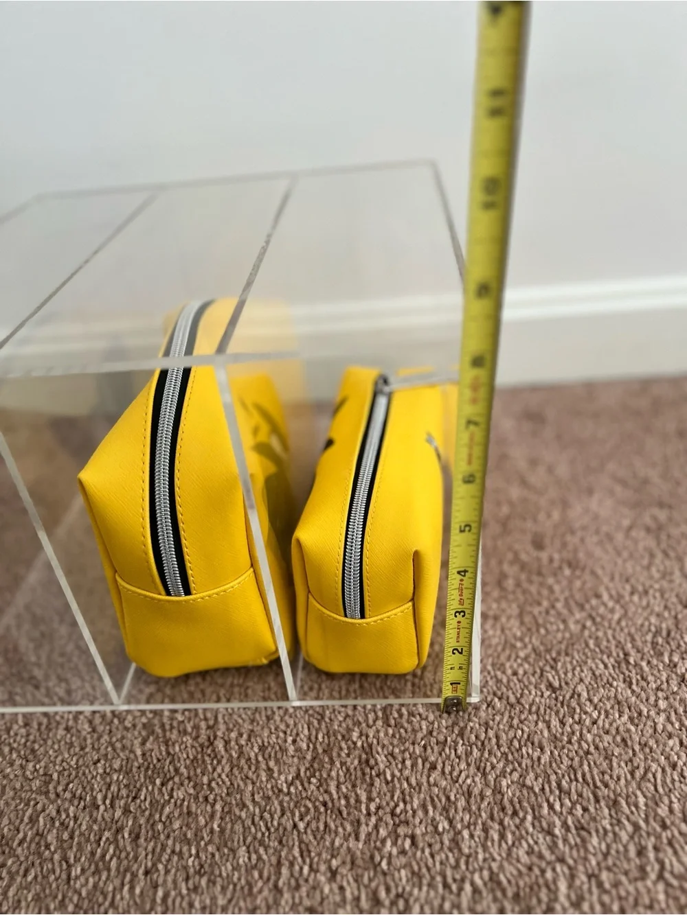 Container Store Acrylic 3 compartment wallet and wristlet holder